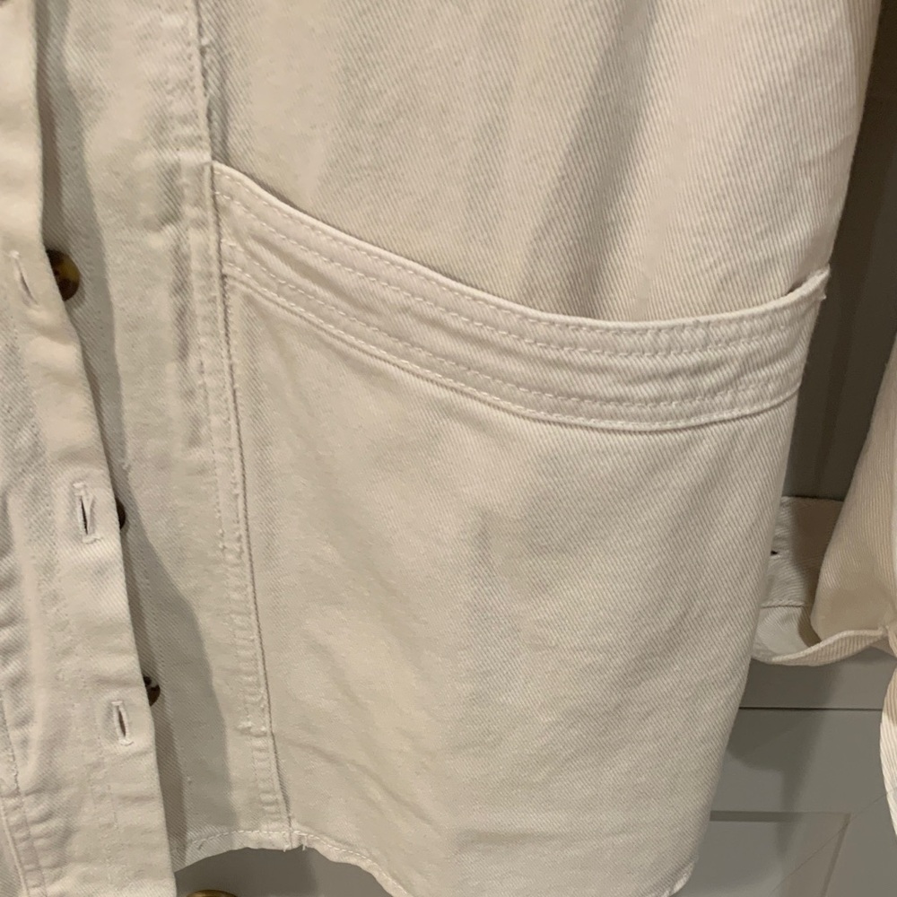 NWOT Oversized Velvet Heart Women's Off-White Denim Utility Jacket Small - Picture 5 of 13